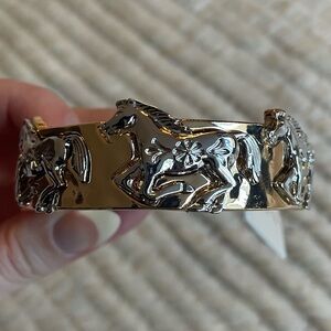NWT Gold and Silver Two Tone Horse Bracelet